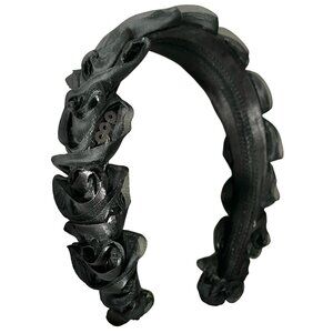 Black Organza Rose Headband